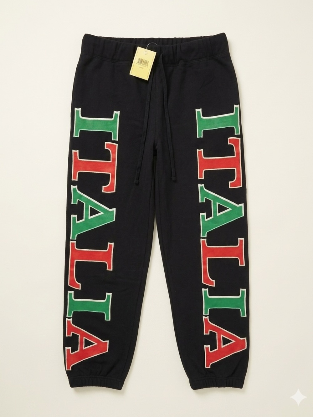 NWT Vintage Girl Black Jogger Pants with ITALIA on Leg Juniors Size XL